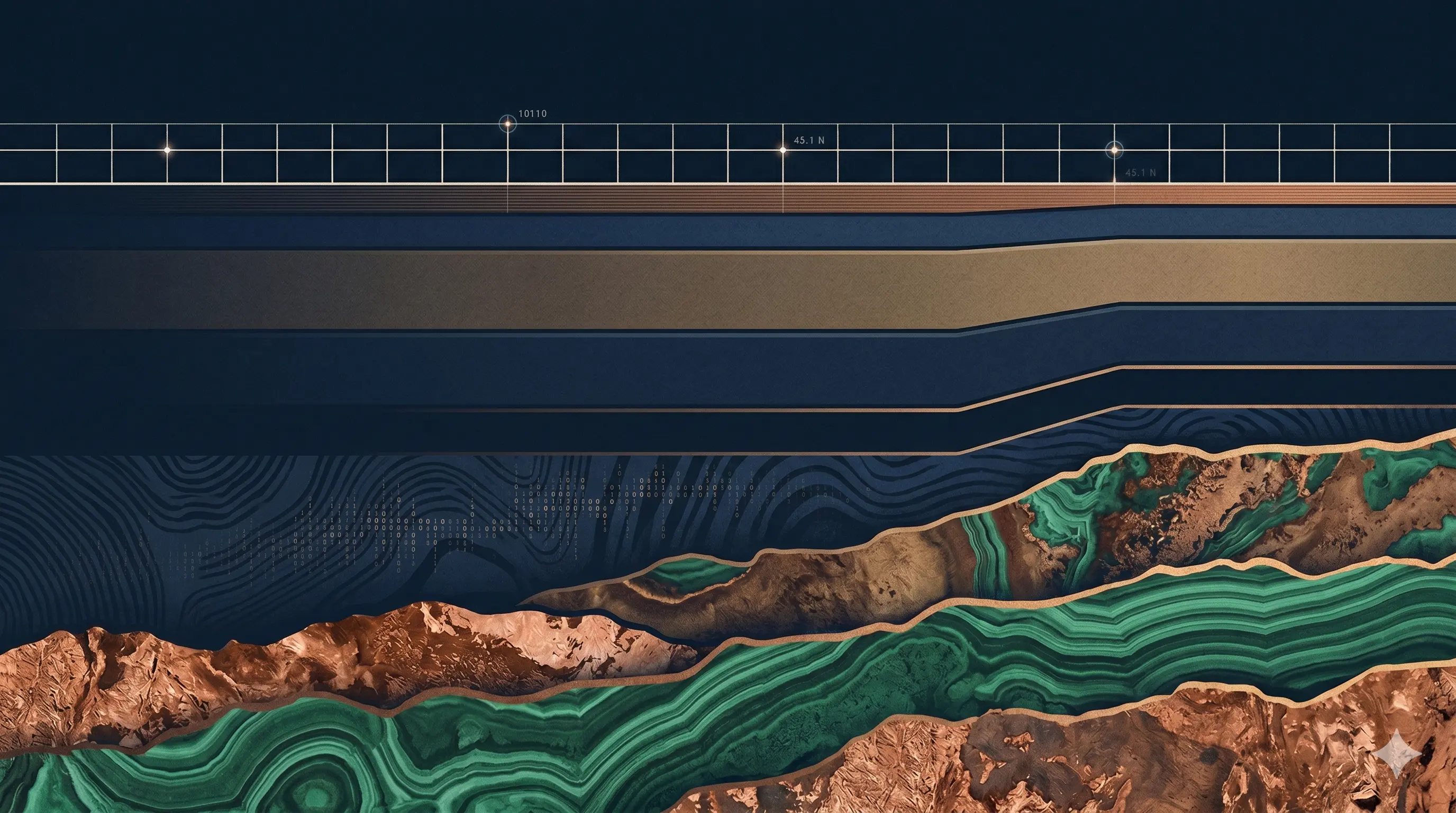 Geological mineral strata and supply chain data visualization